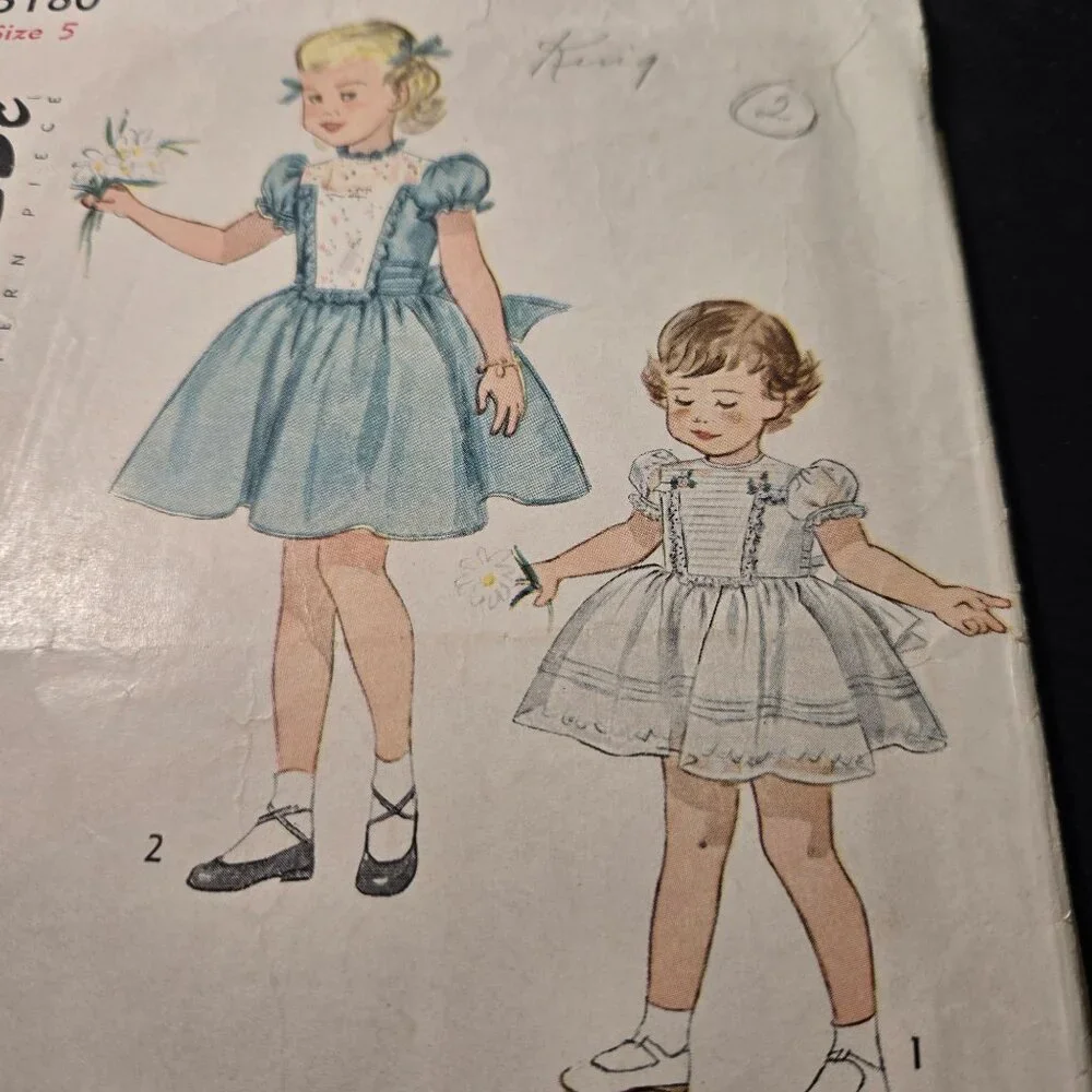 Simplicity 3180 sewing pattern Child's dress and panties CUT vintage 50s